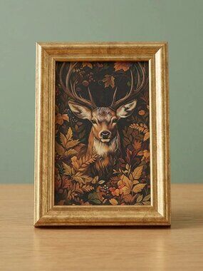 Deer Framed Woodland Animal Fine Art Print Fall Decor